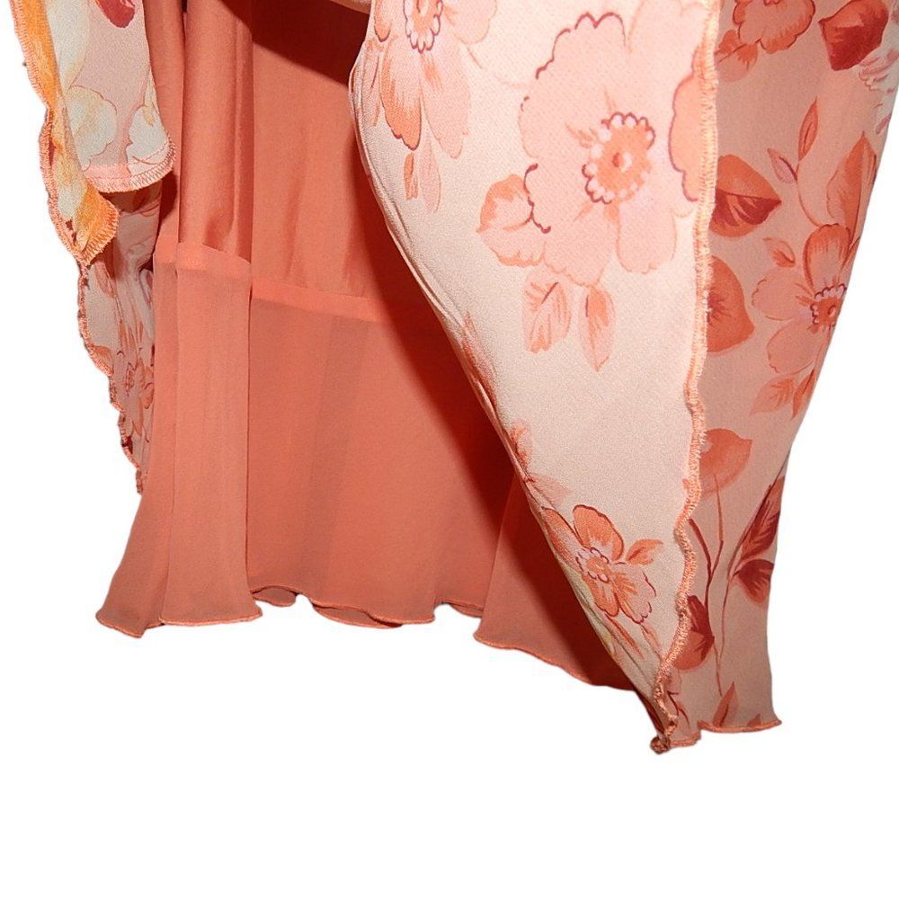 MOTHERHOOD MATERNITY women's maternity medium vintage peach floral v-neck dress - Picture 6 of 10